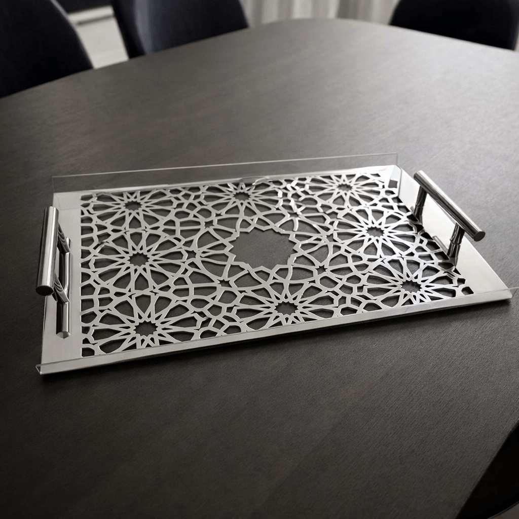 Sultané Royale™ Gold Tray With Metal Handles-SRG01