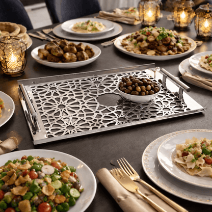 Sultané Royale™ Gold Tray With Metal Handles-SRG01