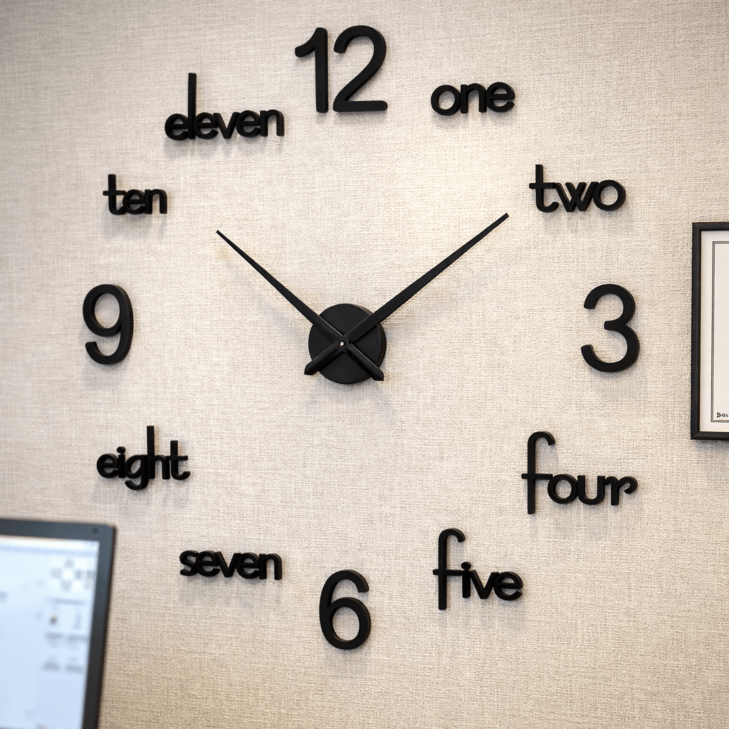 LARGE SIZE WOODEN DIY CLOCK WITH 12 INCHES NEEDLES