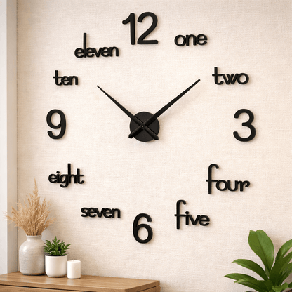 LARGE SIZE WOODEN DIY CLOCK WITH 12 INCHES NEEDLES