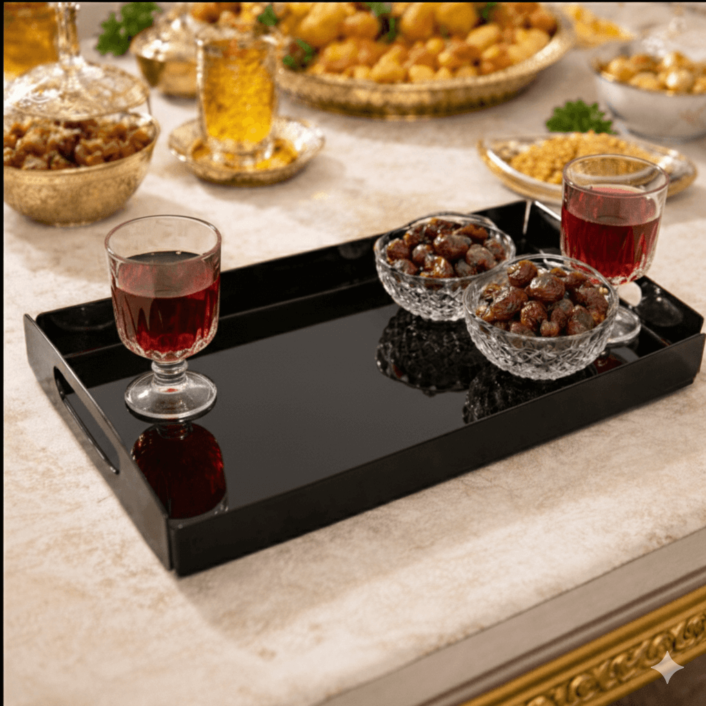 Elegant and minimal Set of 3 Black Acrylic Trays