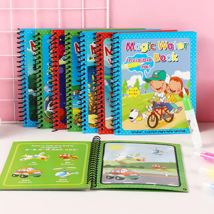 Magic Water Drawing Coloring book (Set of 2)