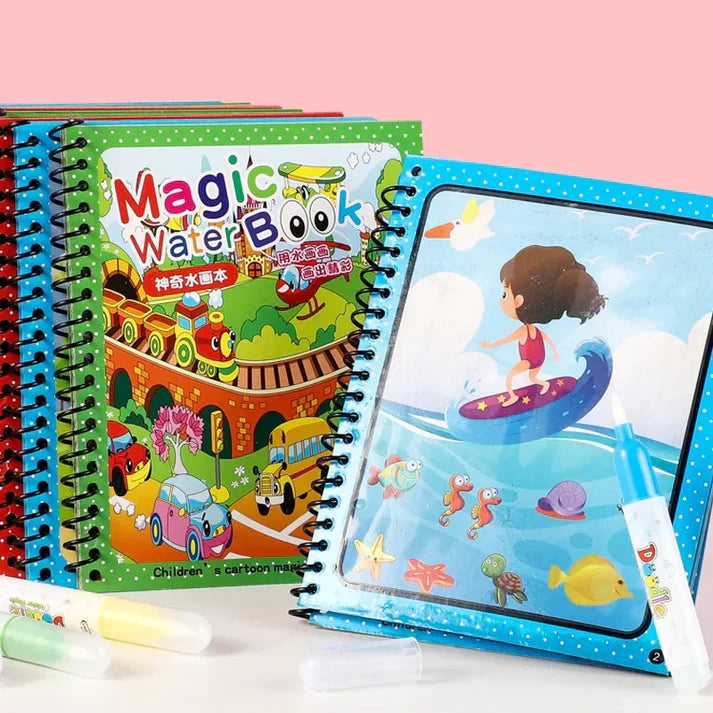 Magic Water Drawing Coloring book (Set of 2)