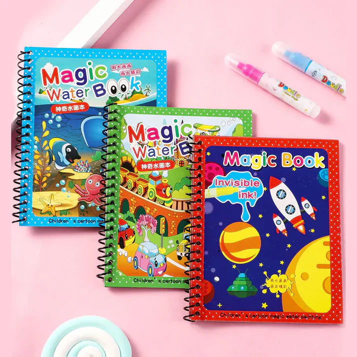 Magic Water Drawing Coloring book (Set of 2)